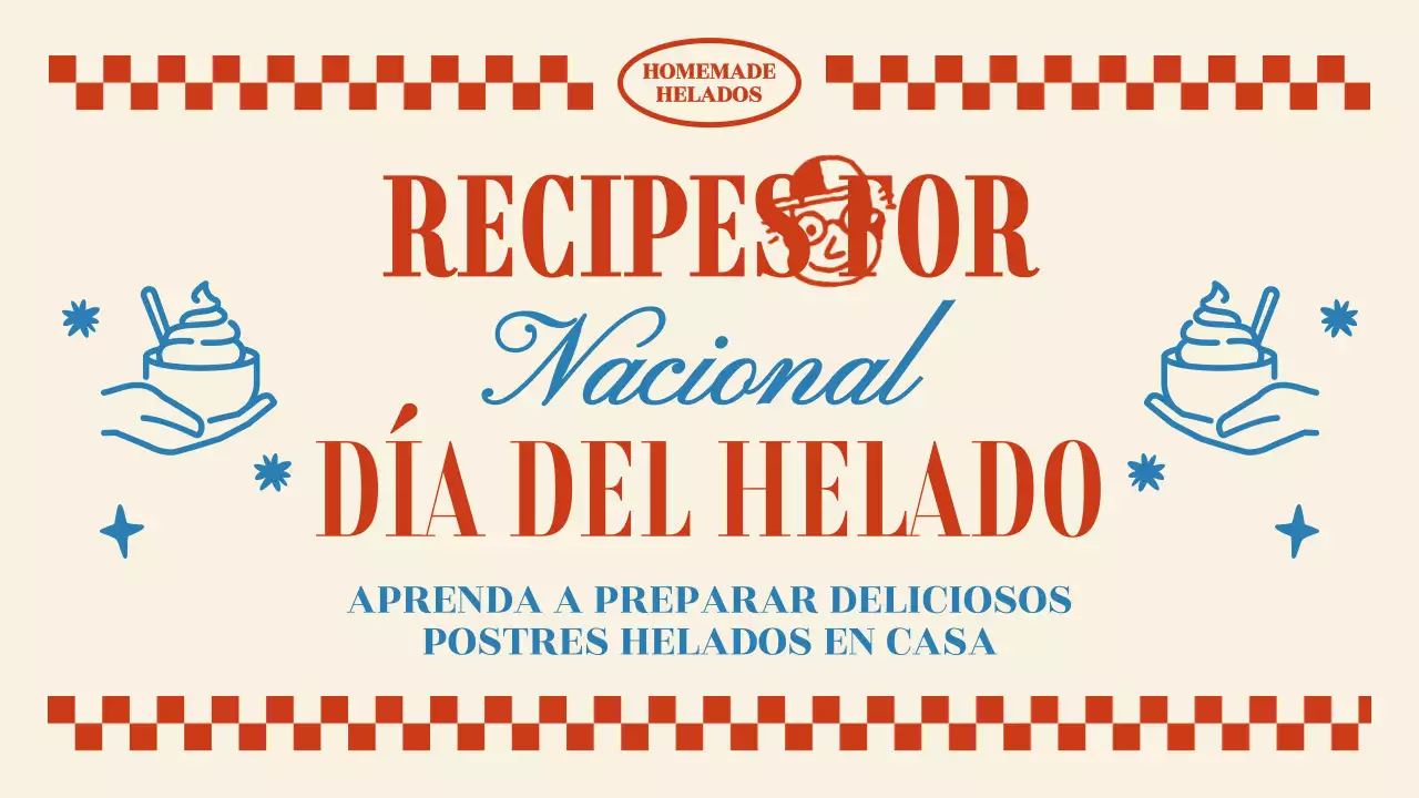 Información sobre la receta del Día del Helado Kitsch Rojo y Azul