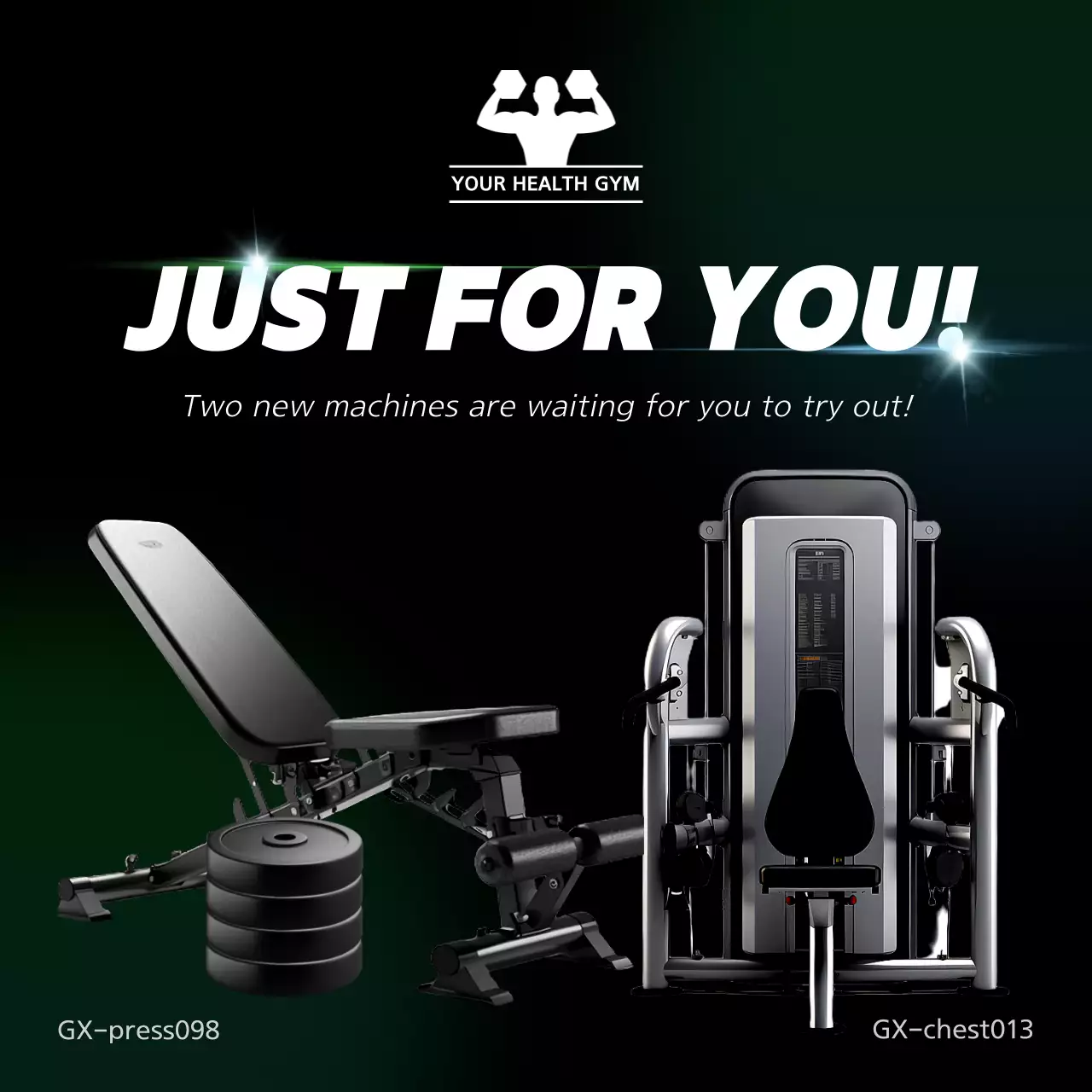 Announcing the arrival of black, simple exercise equipment