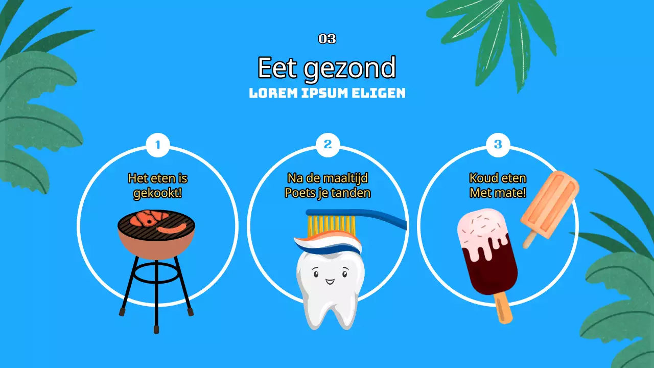 Blauwe en gele leermiddelen in zomerschoolstijl