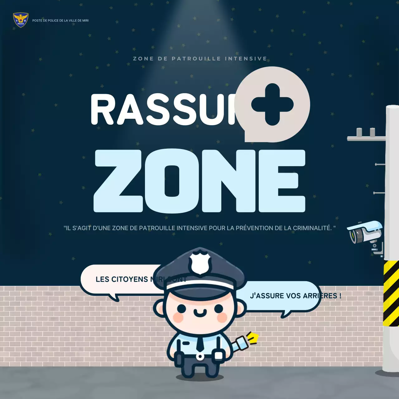 Promouvoir des zones de haute patrouille simples en bleu marine et bleu clair