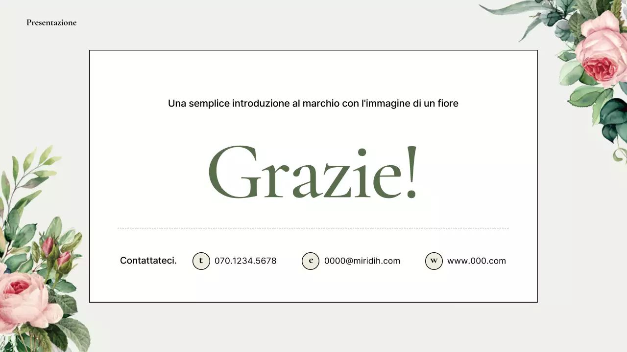 Una semplice presentazione del marchio con rose verdi