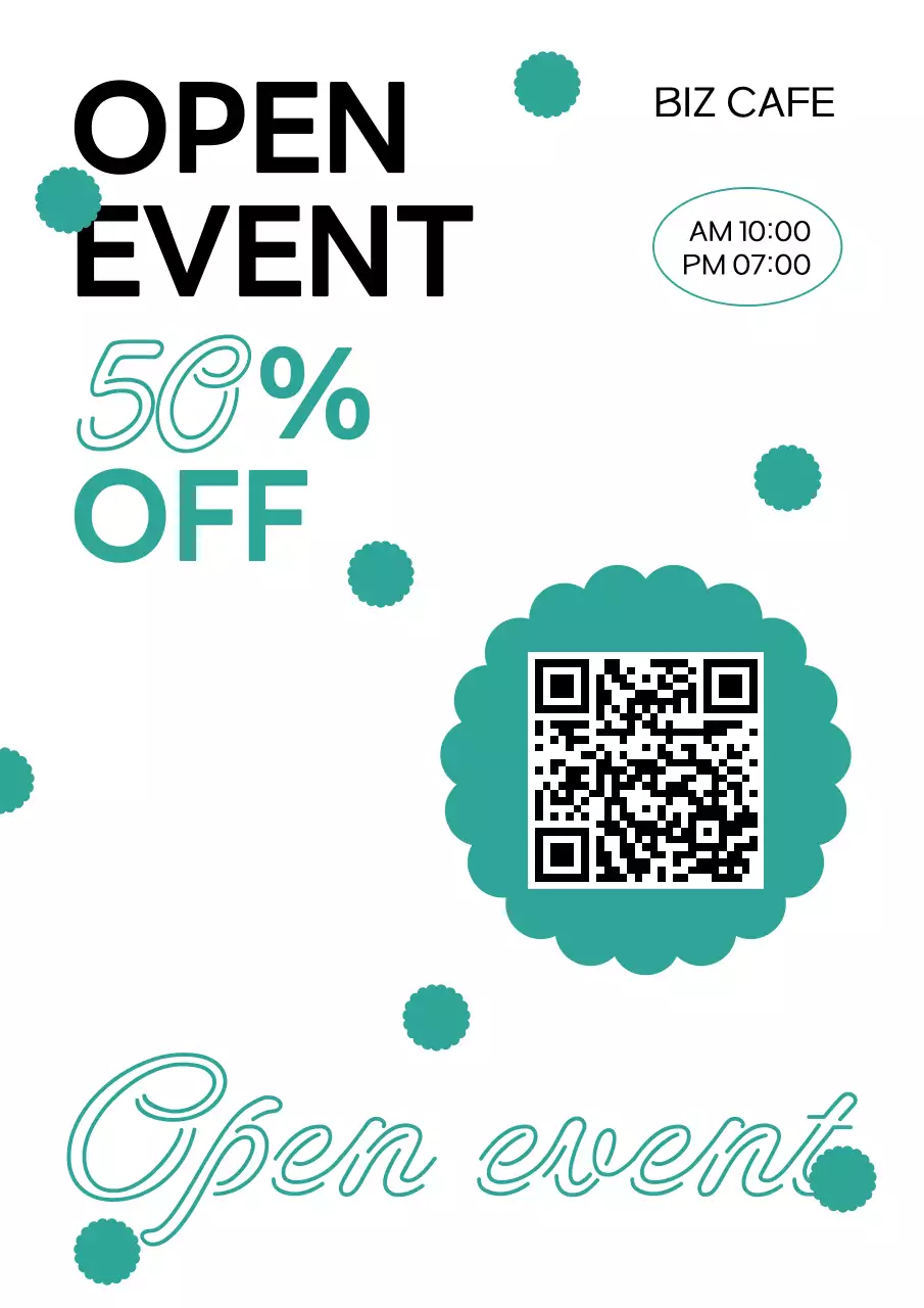 白黒 モダン カフェ チラシ ポスター