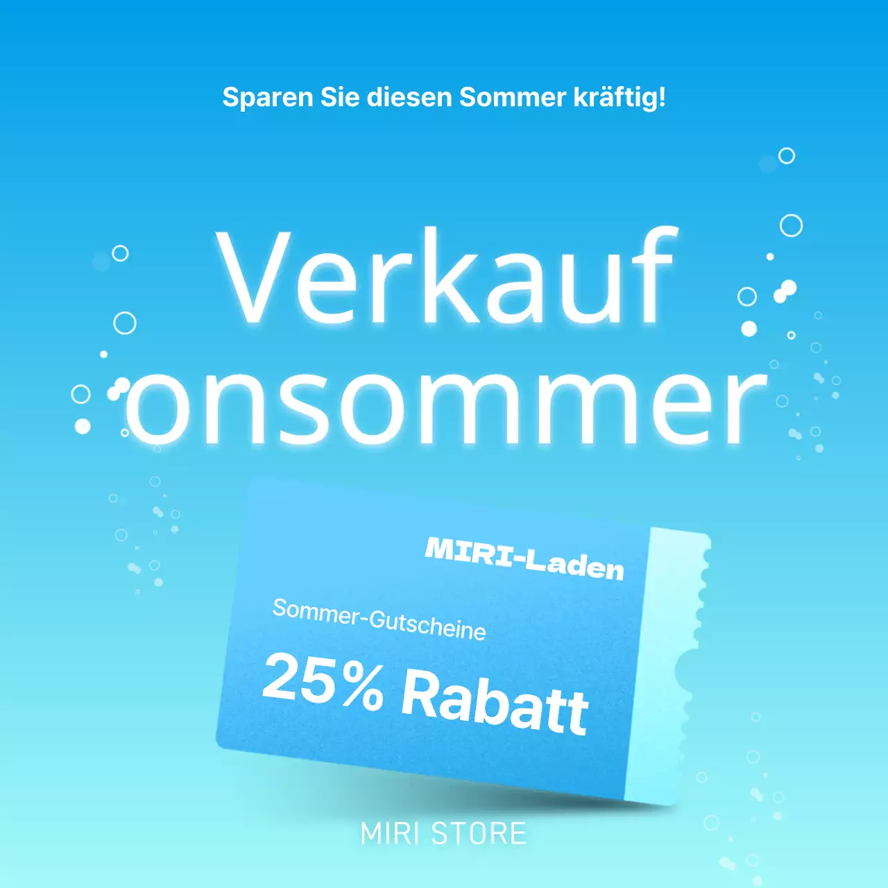 Werbung für einen modernen Sommerschlussverkauf in Hellblau und Chartreuse