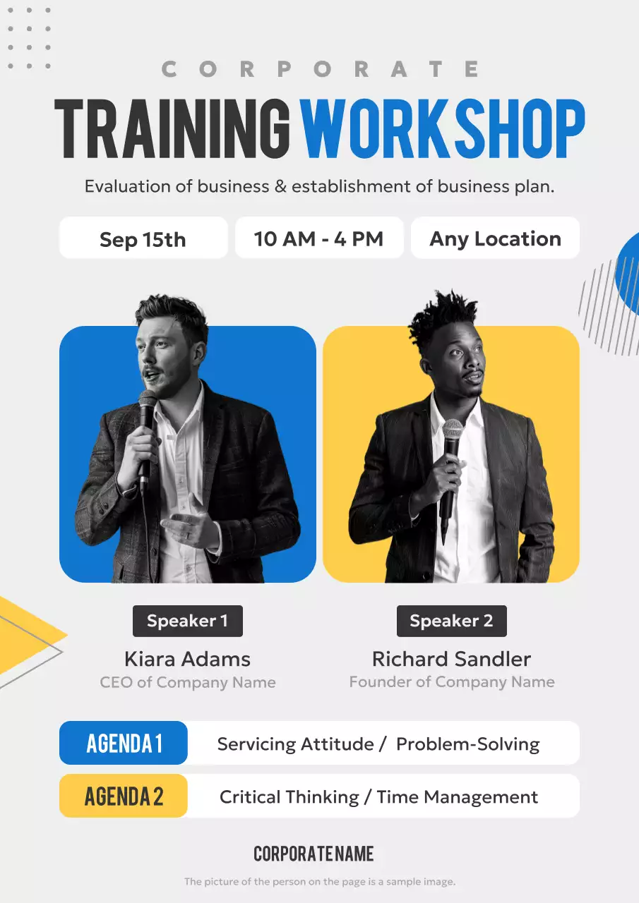 Blue Modern Corporate Workshop Announcement Poster