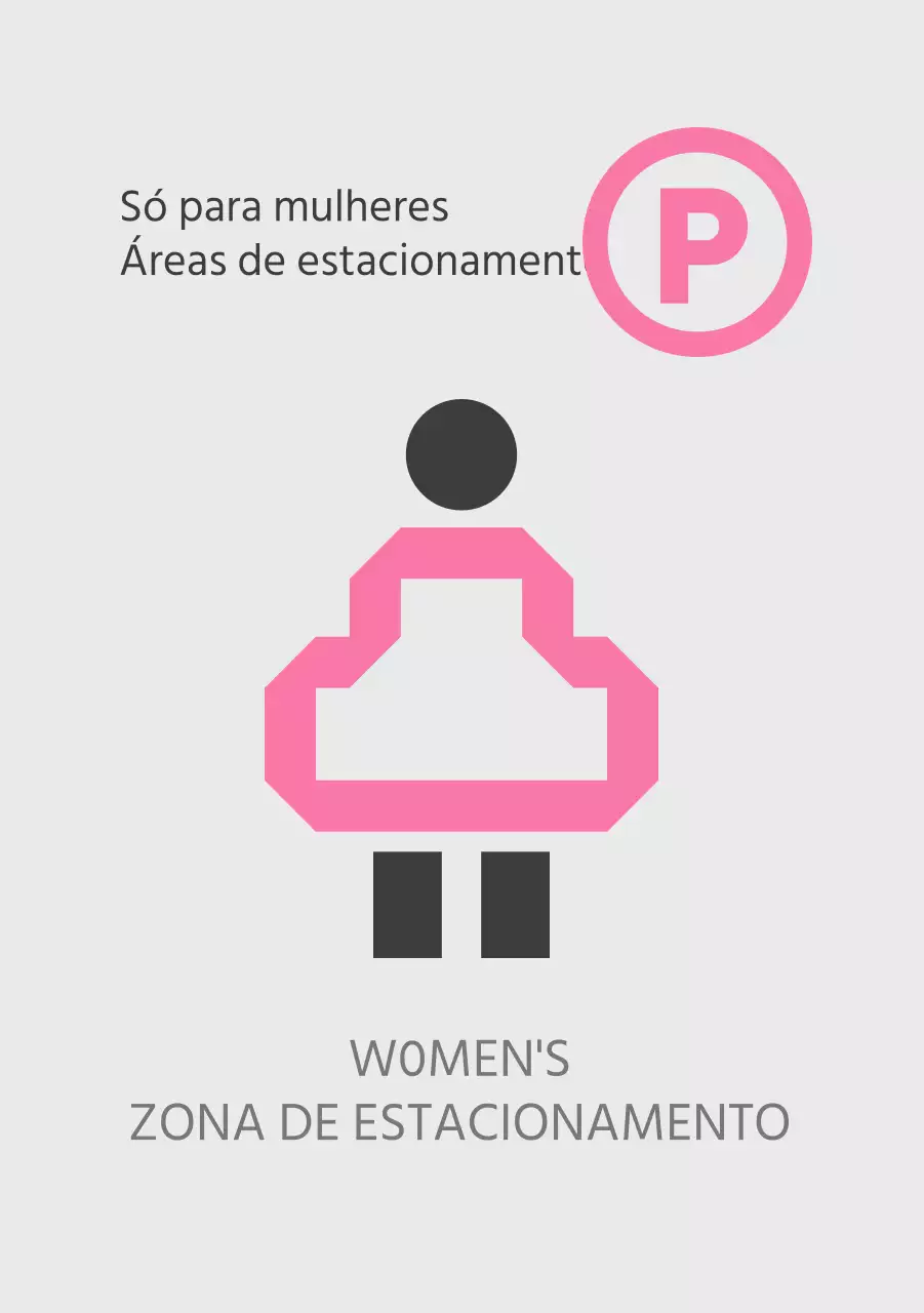 Lugares de estacionamento cor-de-rosa só para mulheres