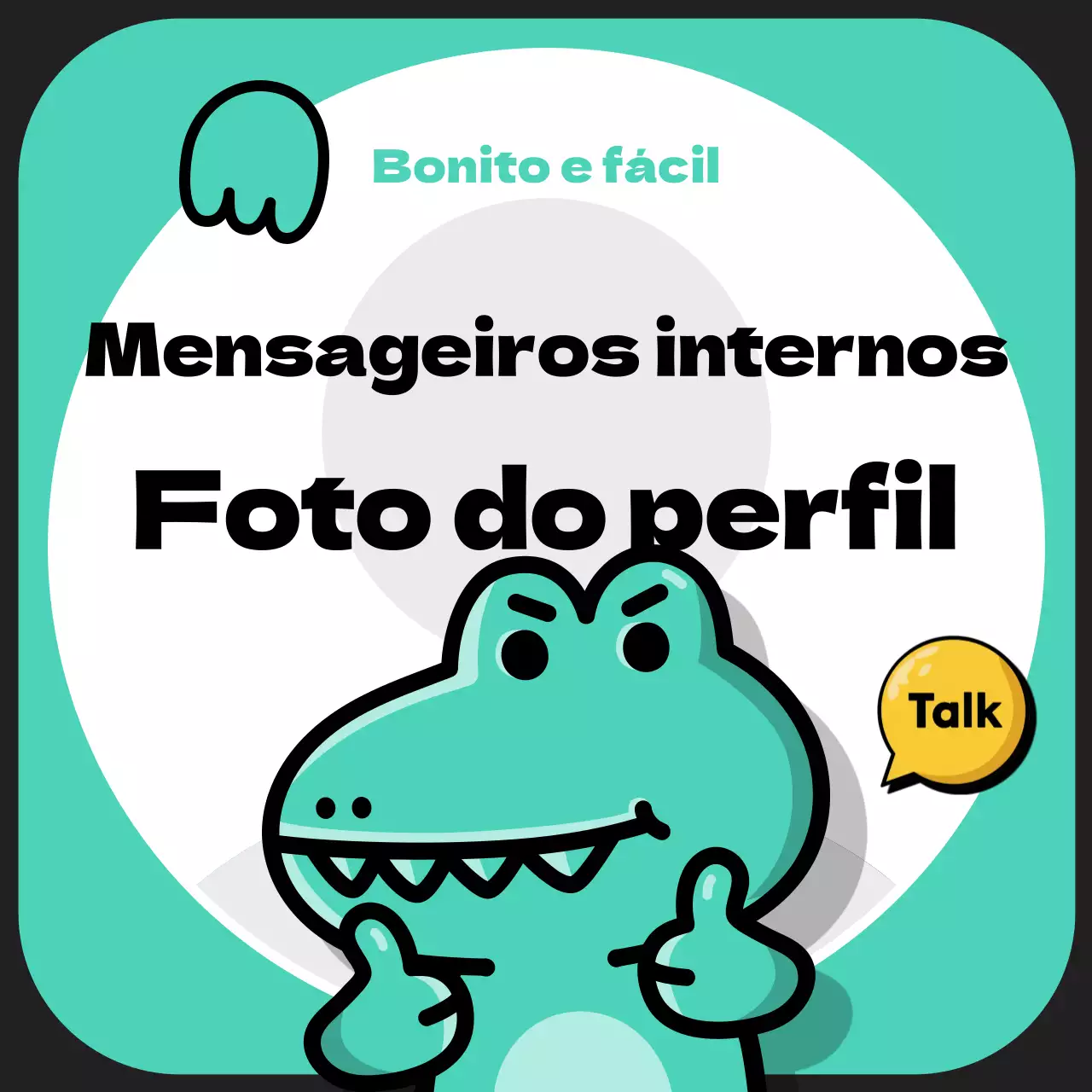 Anúncios de perfil de mensageiro pop art em menta e preto