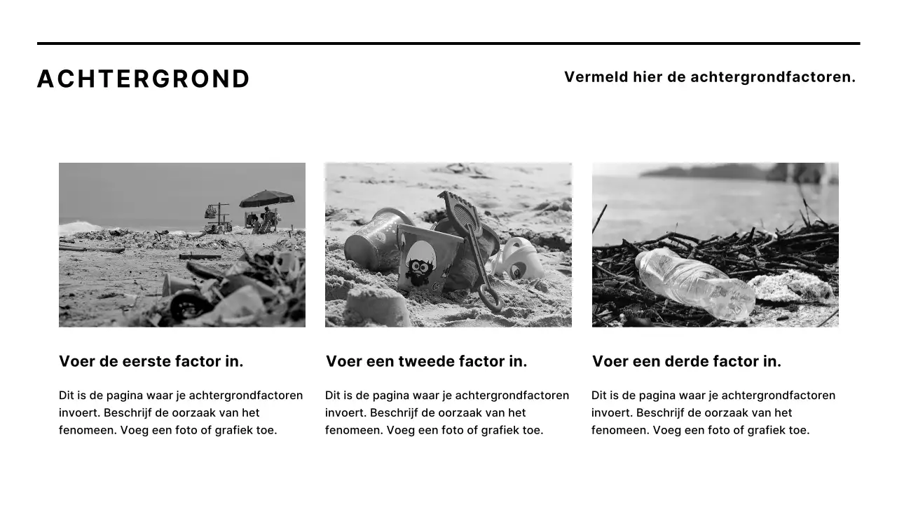 Minimalistisch bedrijfsrapport in zwart-wit