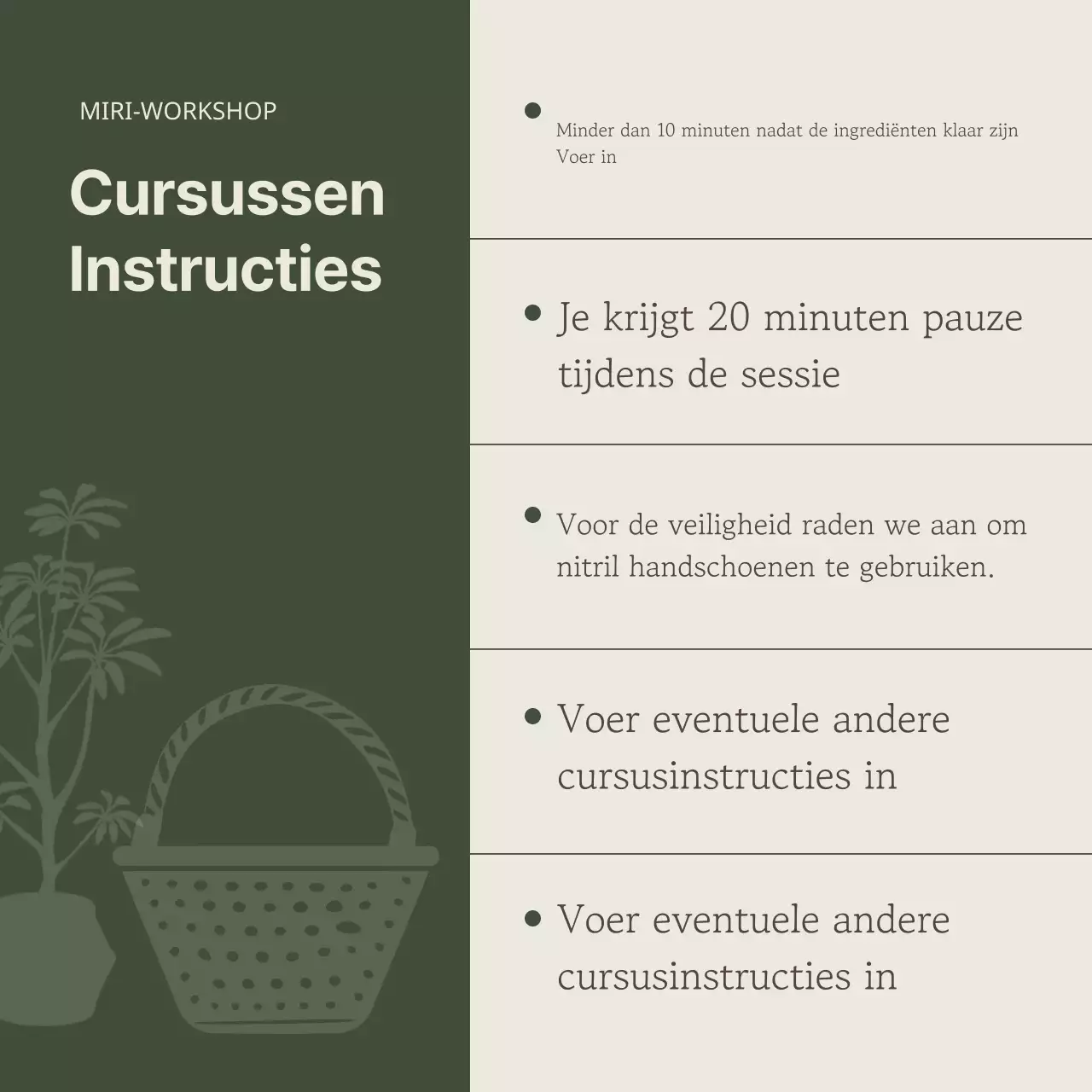 Promoot een eenvoudige eendaagse les in kaki en beige