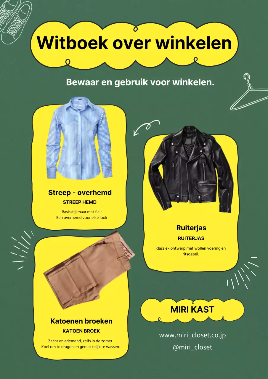 Geel en groen trendy winkelcentrum kleding reclame