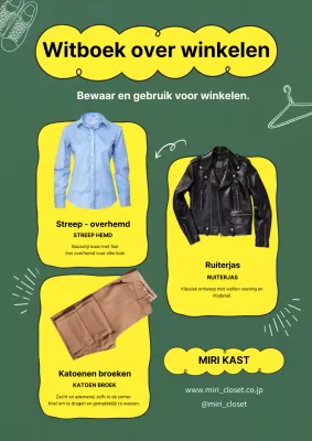 Geel en groen trendy winkelcentrum kleding reclame