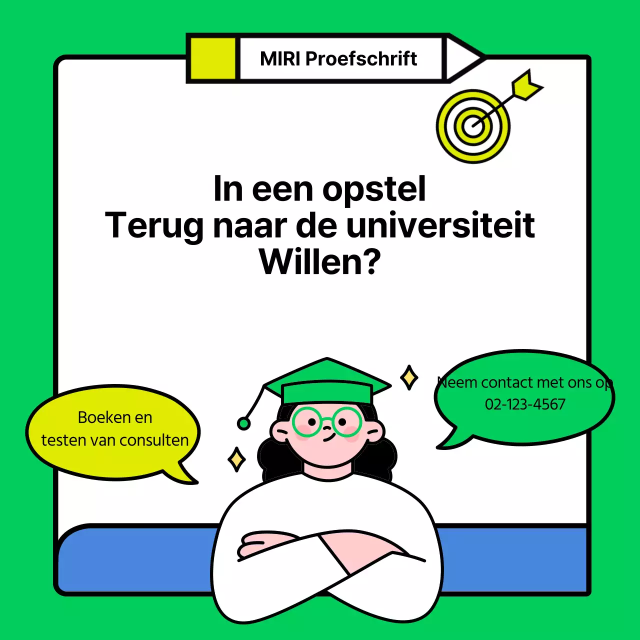 De groene en gele toelatingsessay schrijvende school promoten