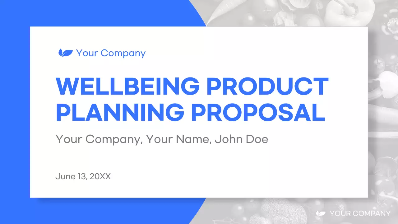 Blue Modern Wellbeing Plan Proposal Presentation