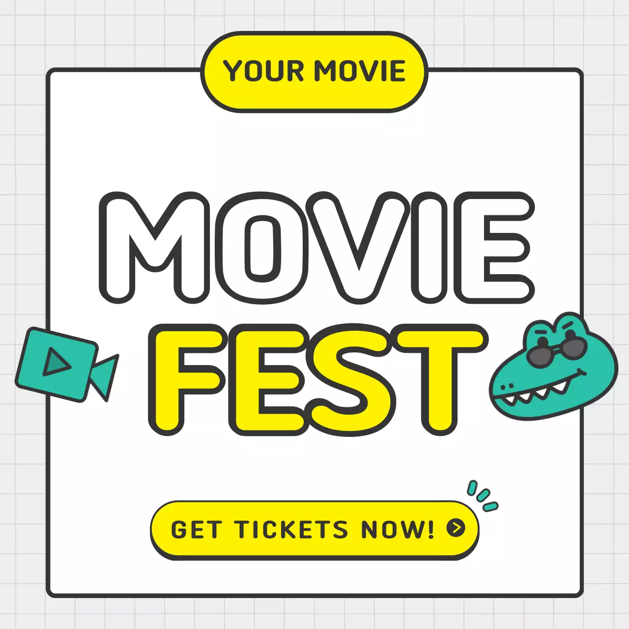 Yellow Playful Movie Promotion Social Media Post