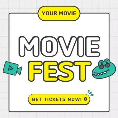 Yellow Playful Movie Promotion Social Media Post