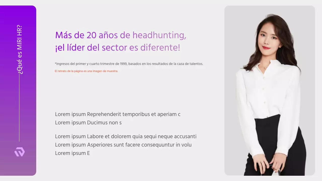 Propuesta moderna de Headhunting de RRHH en morado y blanco