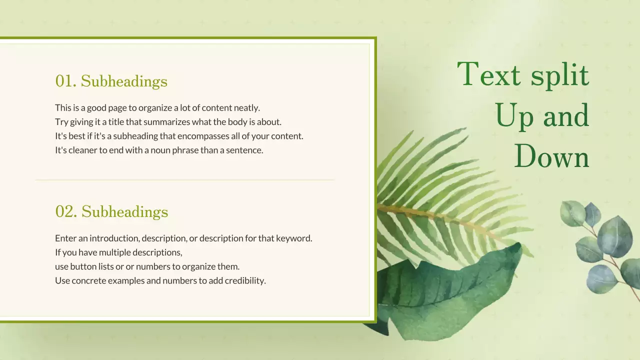 Green Floral Template Presentation