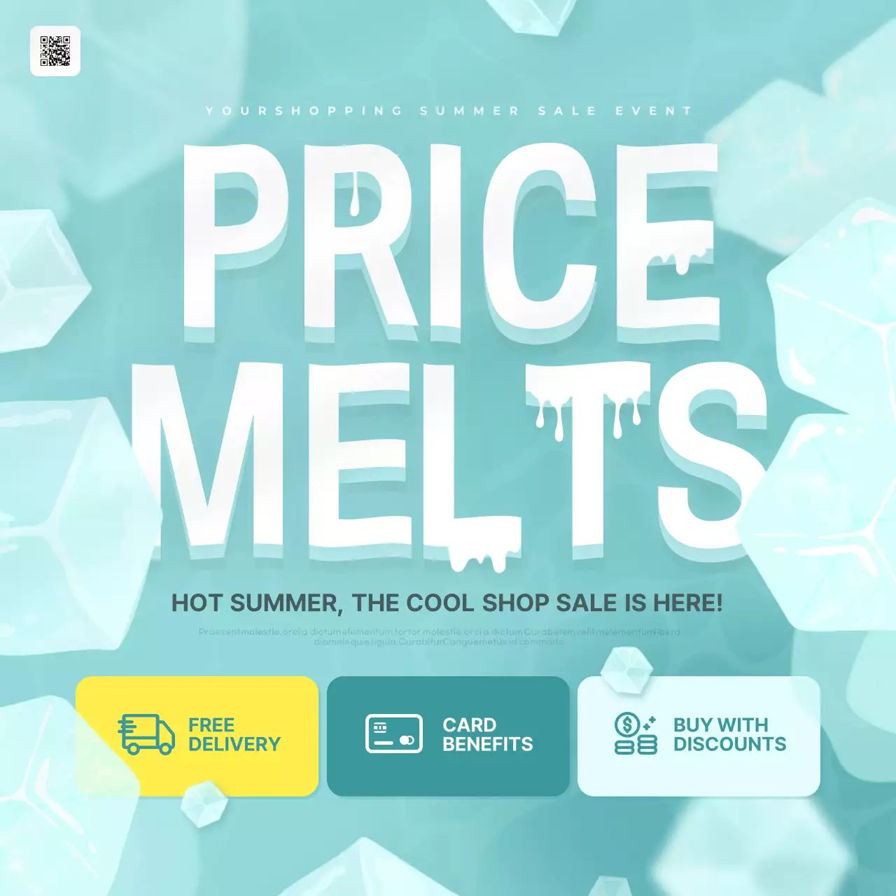 Teal Modern Summer Sale Promotion Social Media Post