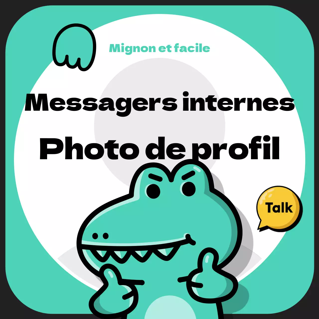 Annonces de profil de messager pop art menthe et noir