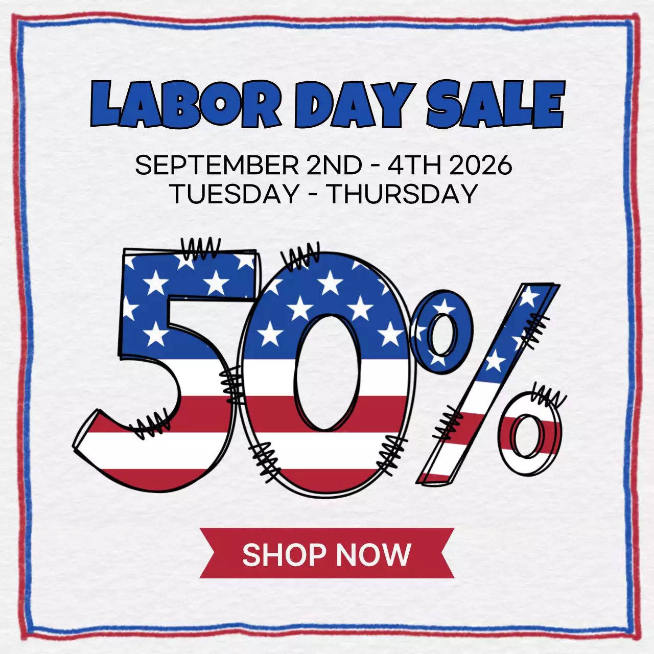 Blue Retro Sale Promotion Social Media Post