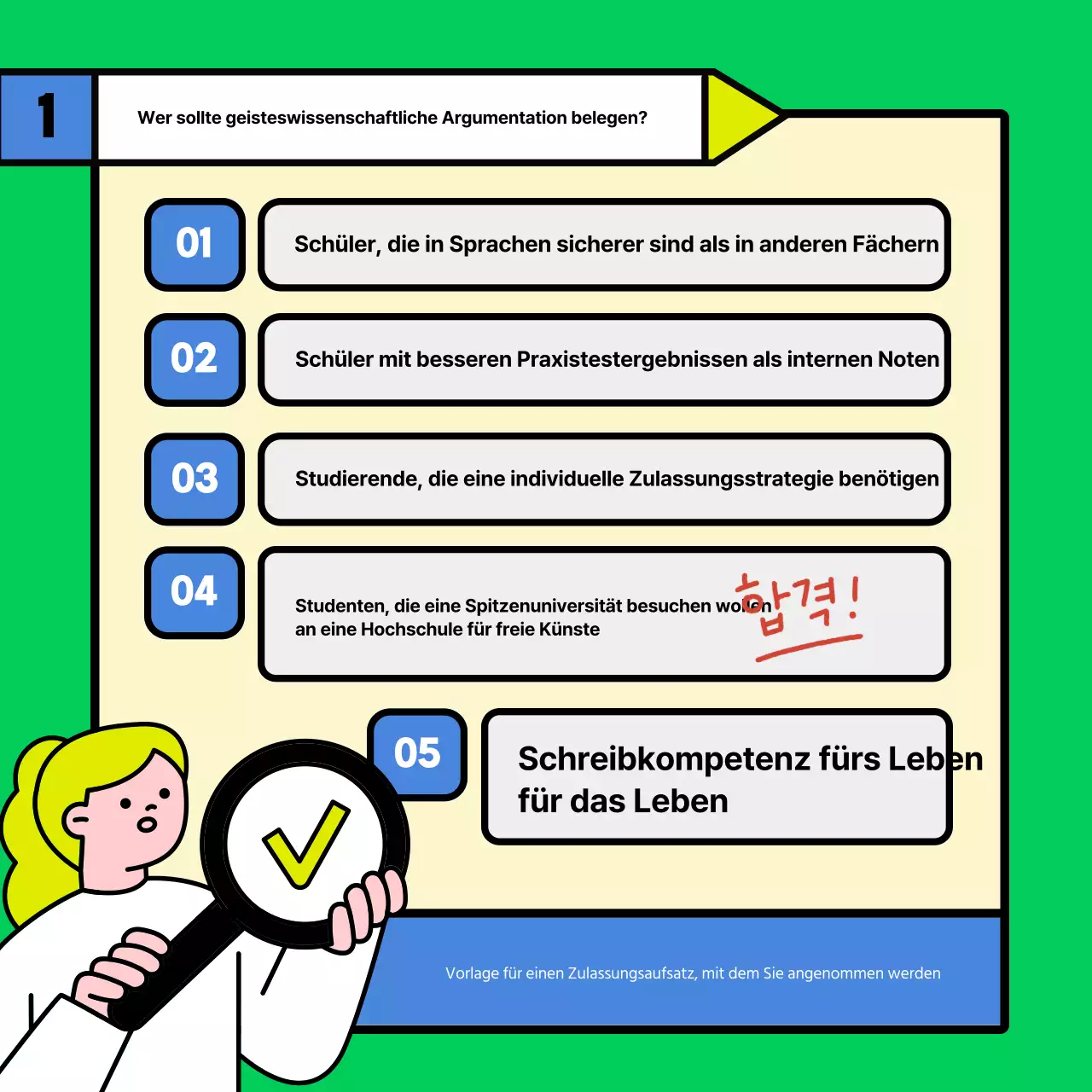 Förderung der grünen und gelben Schule für das Verfassen von Aufsätzen