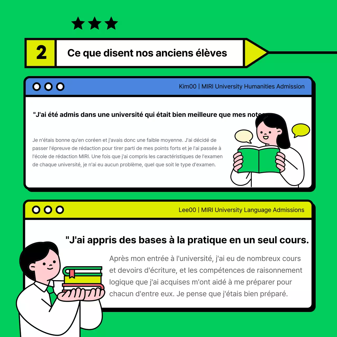 Promouvoir l'école de rédaction d'essais d'admission verte et jaune