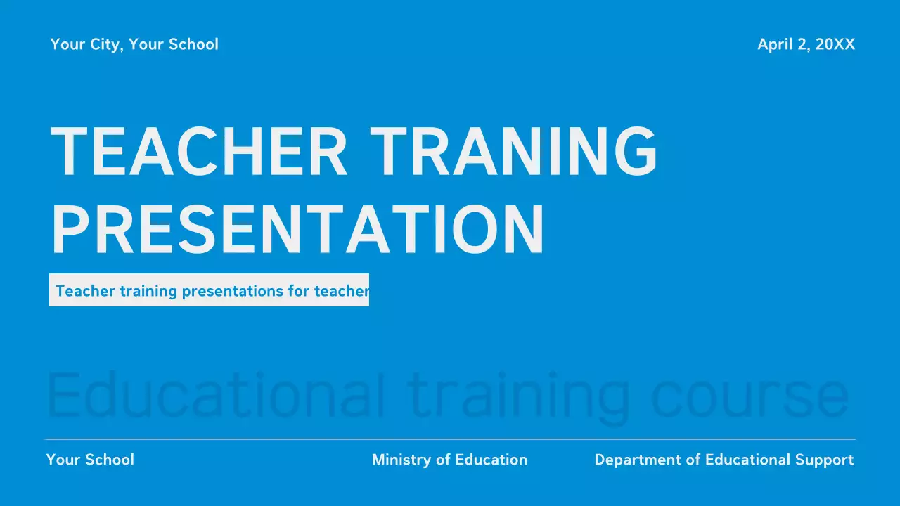 Blue Professional Training Guide Presentation