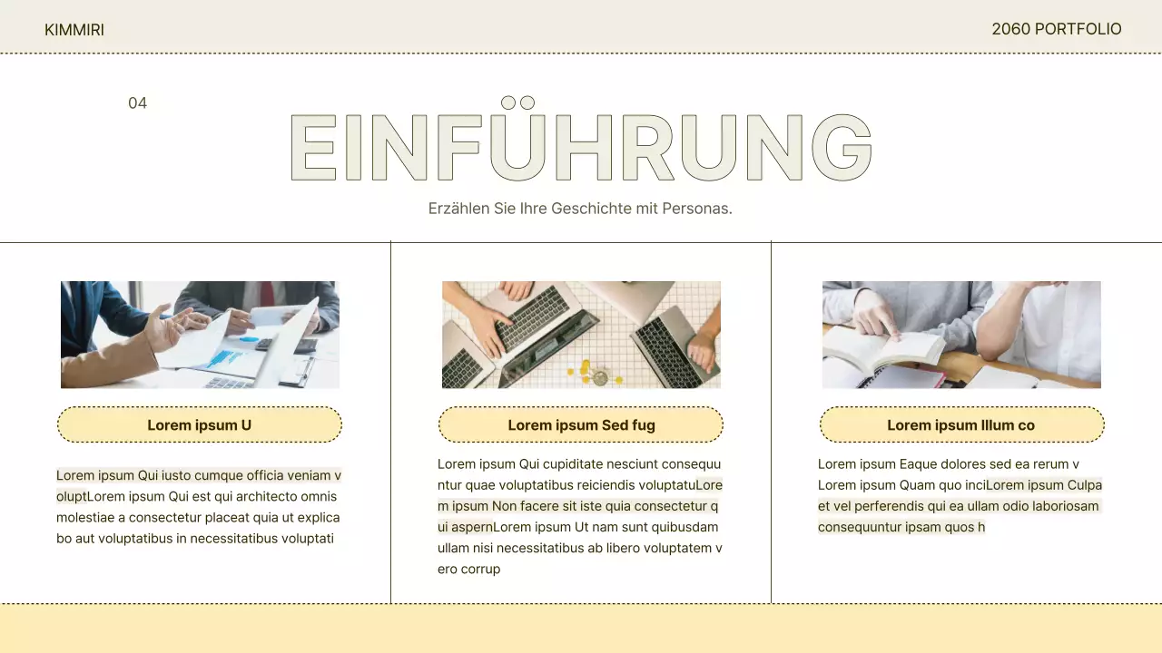 Abstrakt und beige Einfaches, leicht zu übermittelndes Portfolio