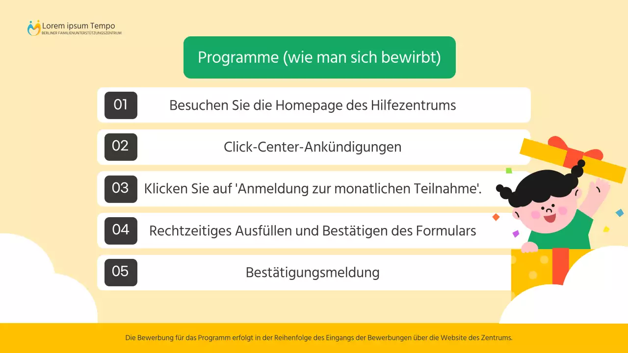 Ein einfacher gelber und grüner Leitfaden für die Unterstützung zu Hause