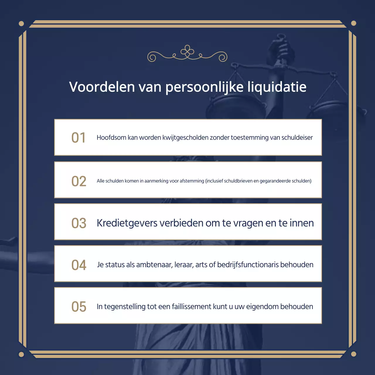 Een stijlvol advocatenkantoor promoten in marineblauw en goud