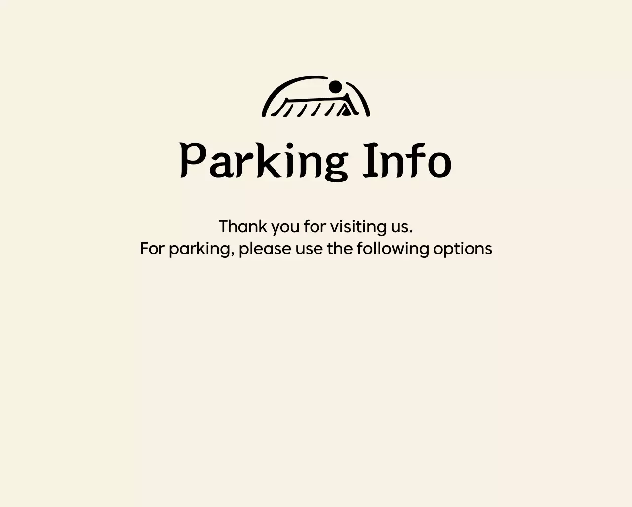 Logo restoran Korea yang rapi dan petunjuk parkir