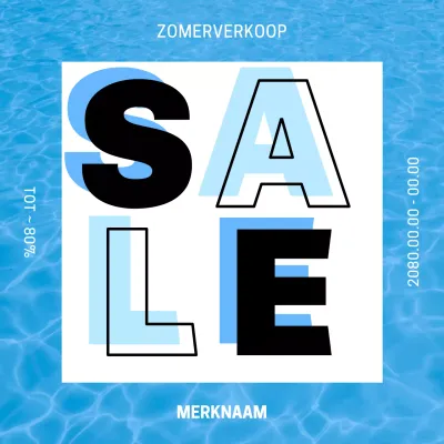 Promoot de zomerverkoop met lichtblauwe accenten