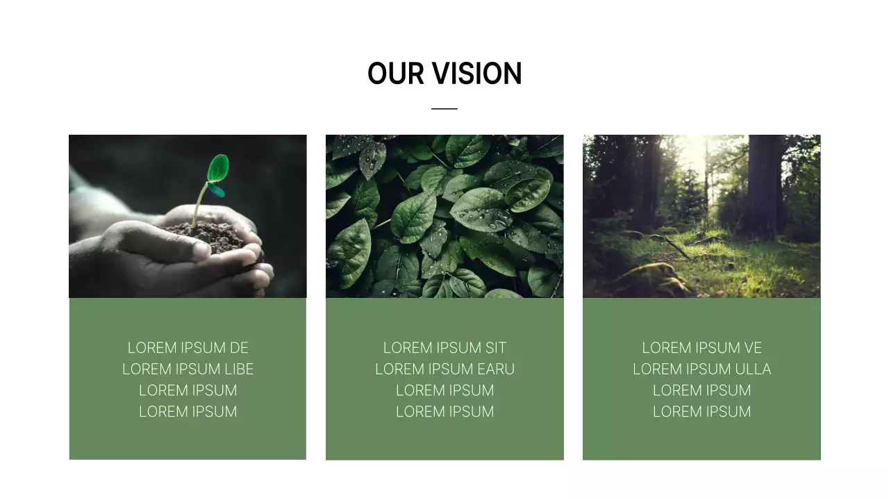 Ein einfaches, gebrandetes, grün-weißes Unternehmensprofil