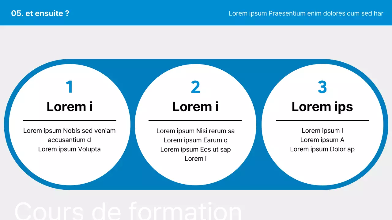 Un programme de formation simple en bleu et gris