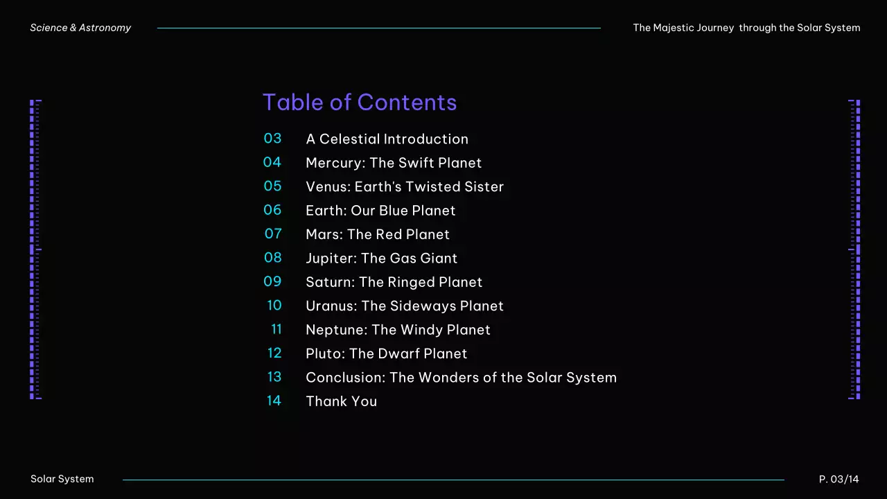 Bài thuyết trình hướng dẫn Hệ mặt trời hiện đại màu đen