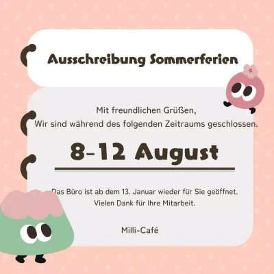Hübsche Sommerferien in Rosa und Braun