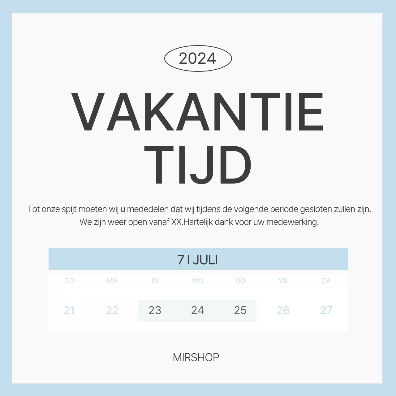 Eenvoudige lichtblauwe vakantieaanbiedingen