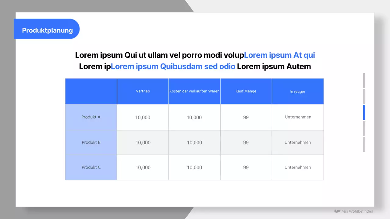 Einfacher Wellness-Produktvorschlag in Blau und Hellblau