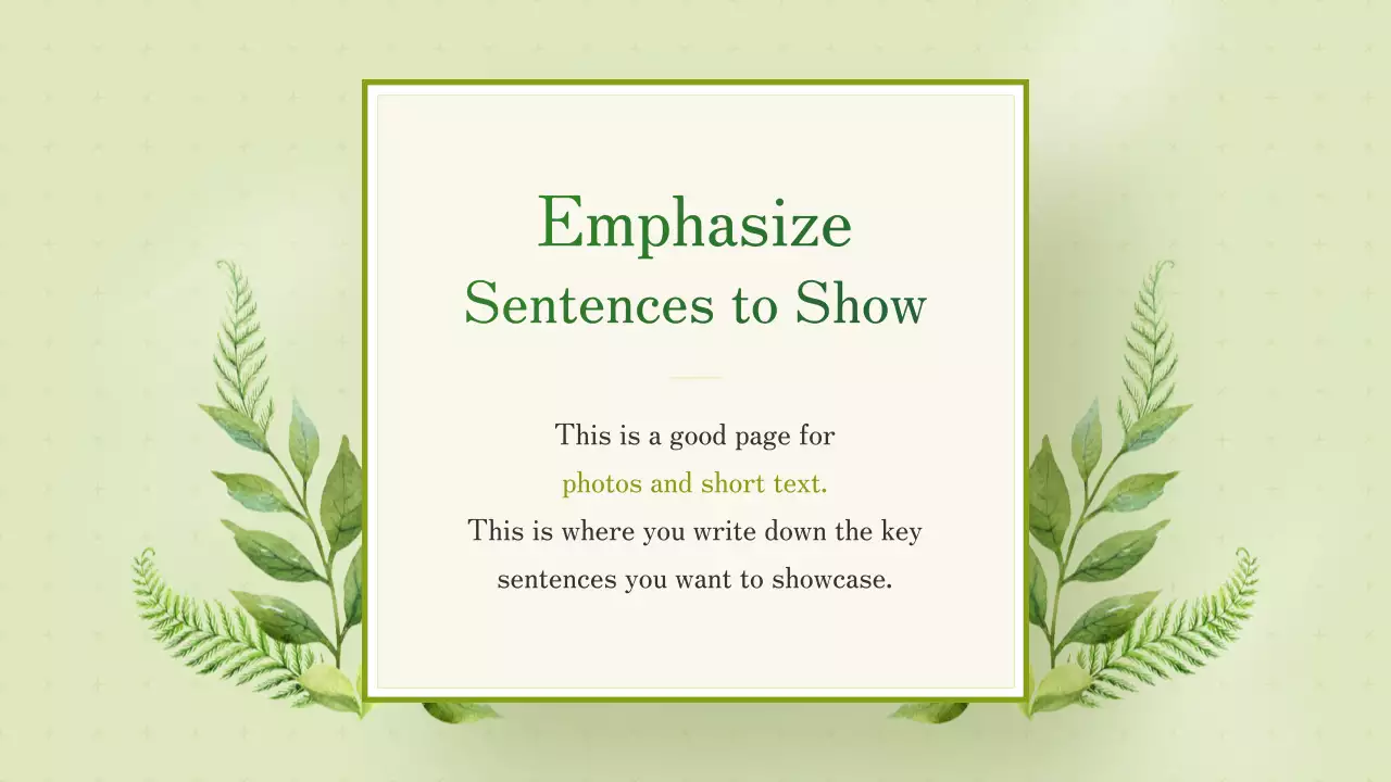 Green Floral Template Presentation