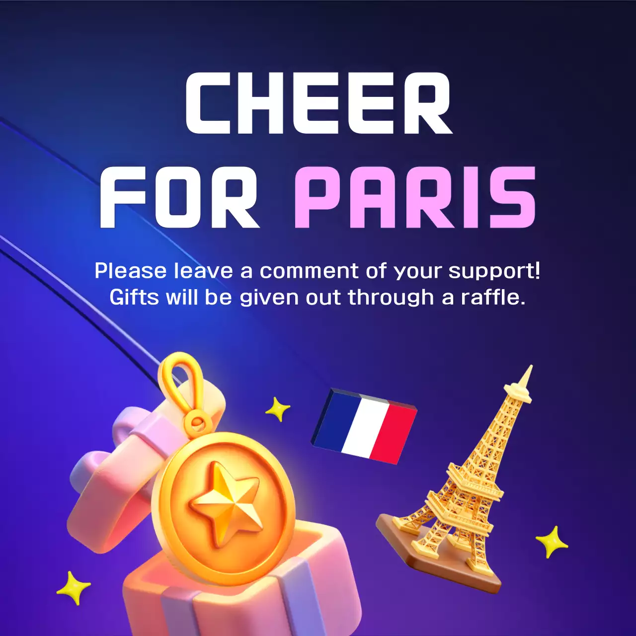 Blue Trendy Support Promotion Social Media Post