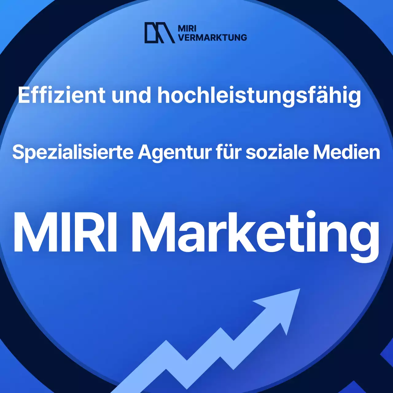 Einfache Marketinganzeige einer Social-Media-Agentur in Blau