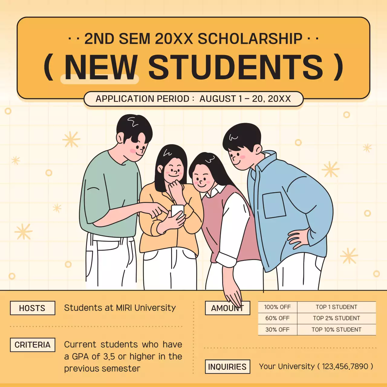 Beige Simple Scholarship Announcement Social Media Post