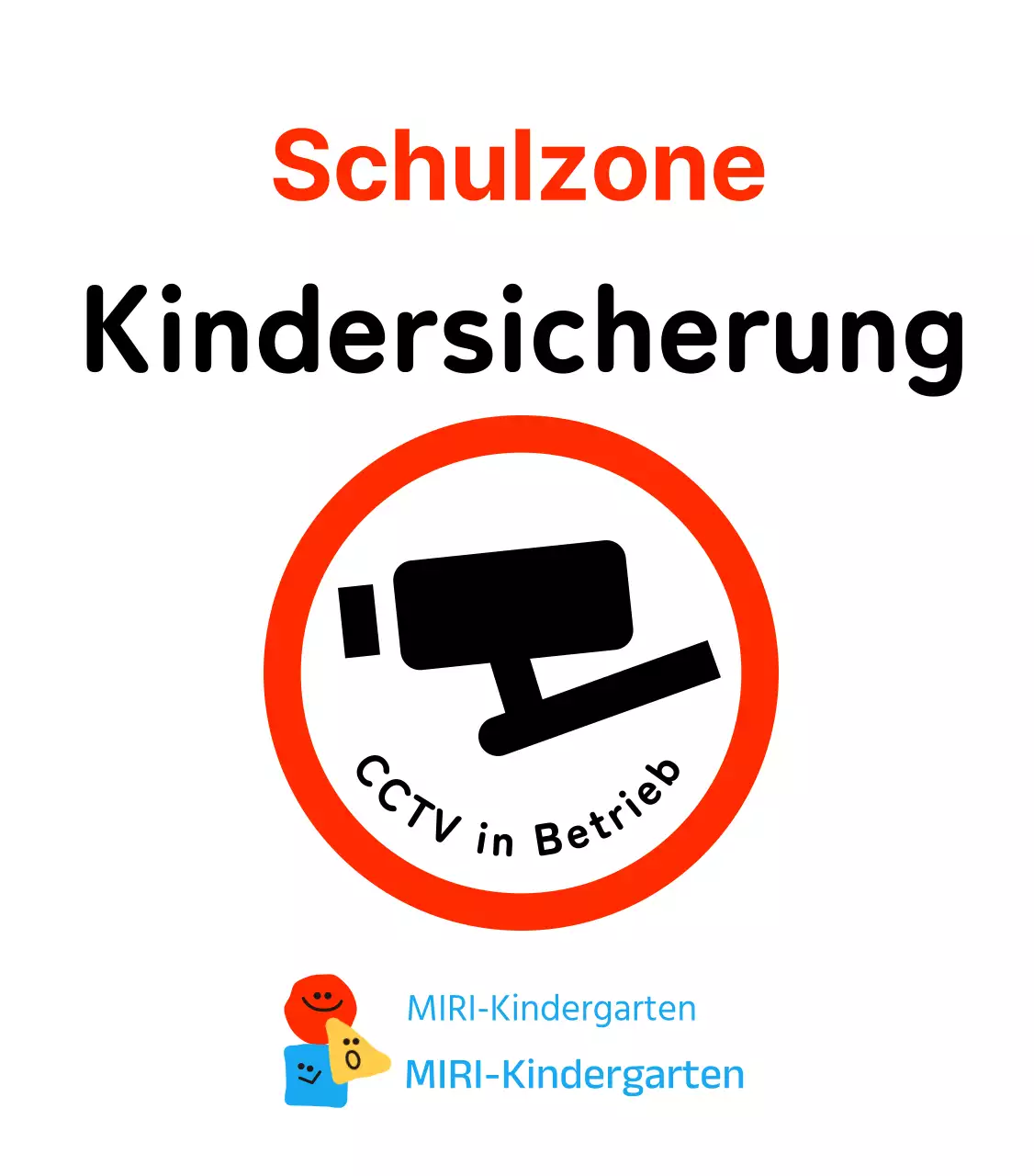 Niedliche FormenCharaktere Parkverbot im Kinderschutzgebiet Schild