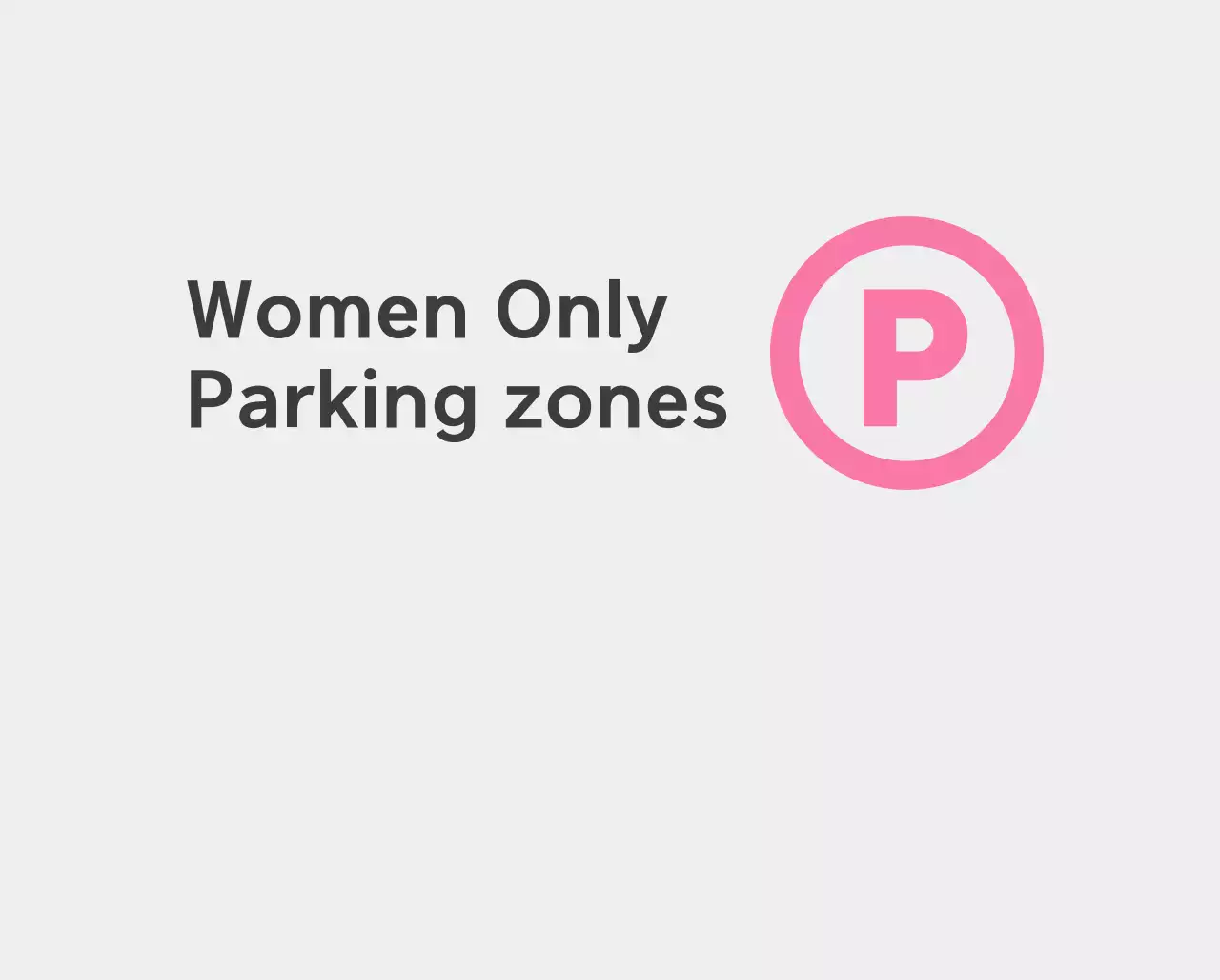 Tempat parkir khusus wanita berwarna merah muda