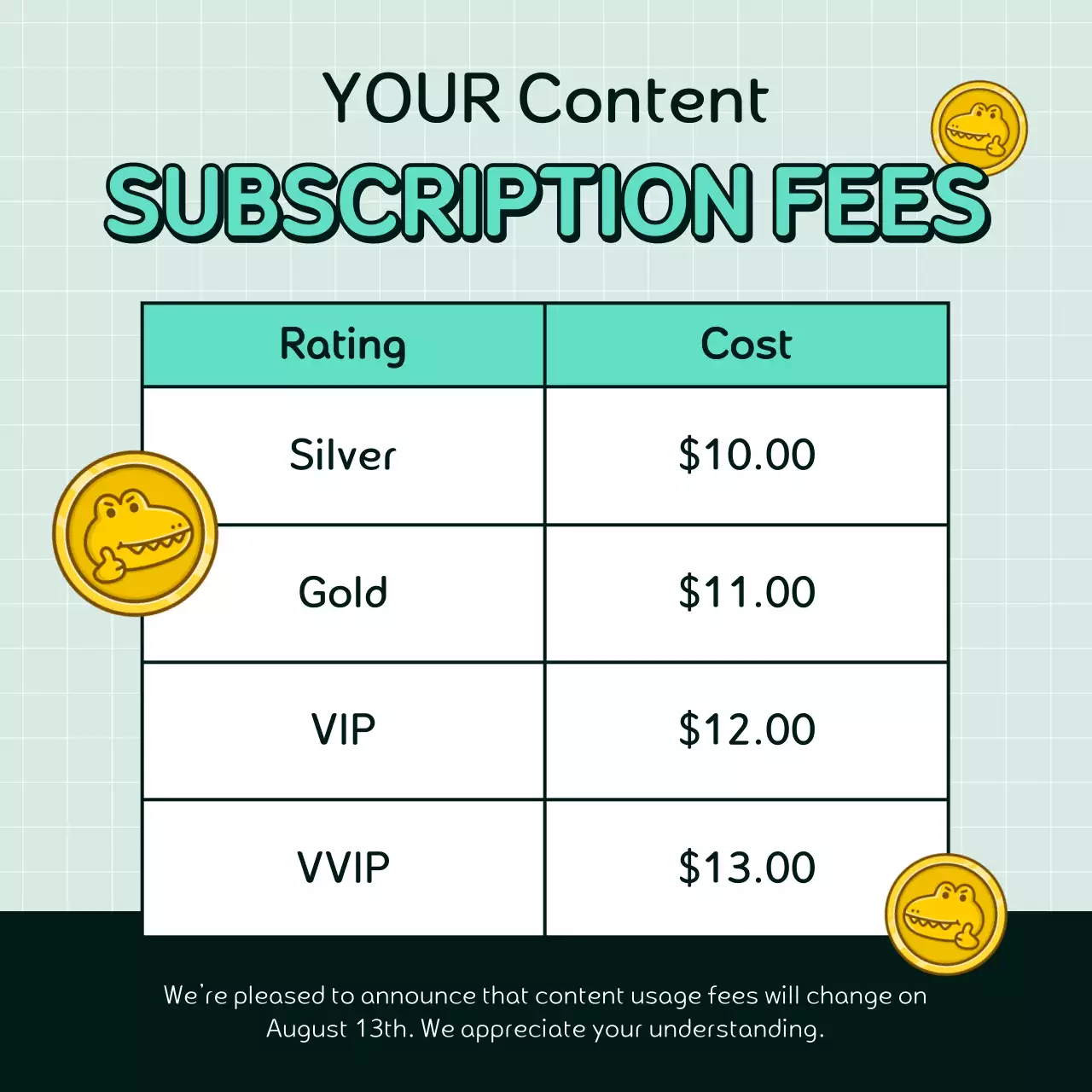 Green Modern Subscription Announcement Social Media Post