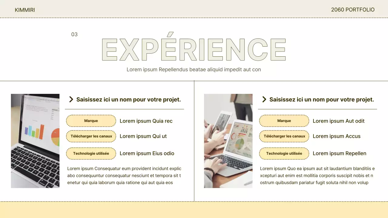 Abstrait et beige Portefeuille simple et facile à présenter