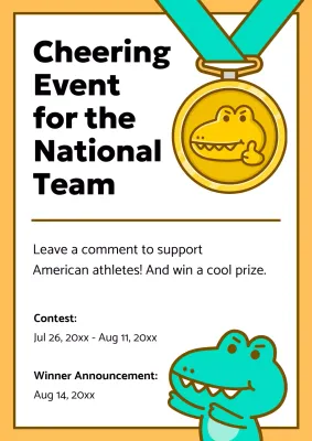 Orange Retro Sports Promotion Poster