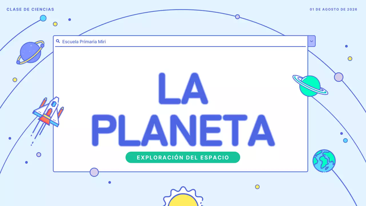 Un bonito recurso educativo en blanco y azul claro sobre el sistema solar