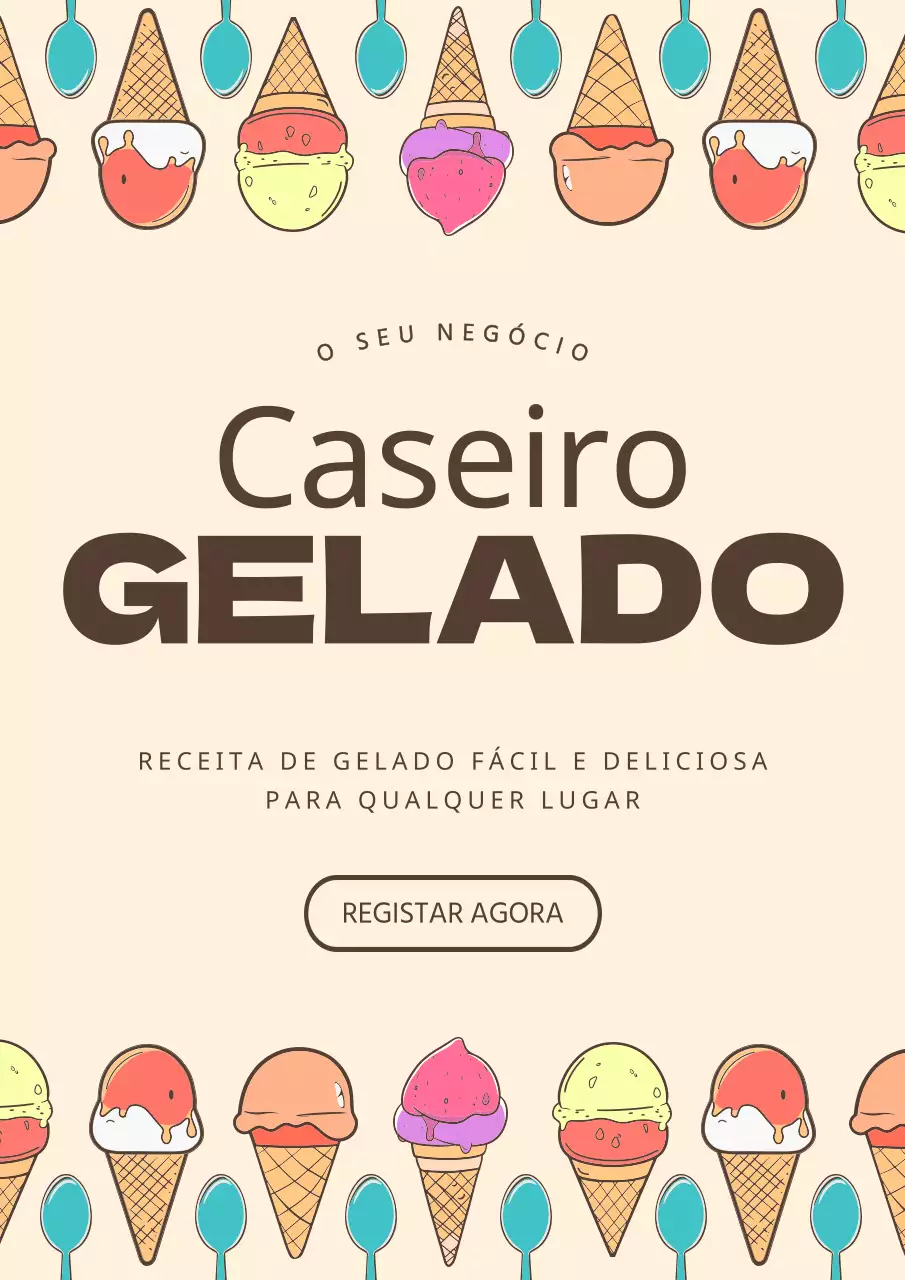promoção de gelados homade cinzento e castanho vintage