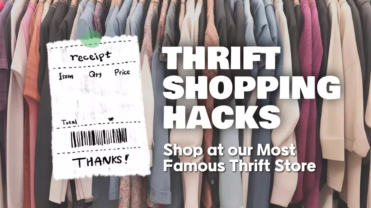 Beige Trendy Thrift Promotion YouTube Thumbnail