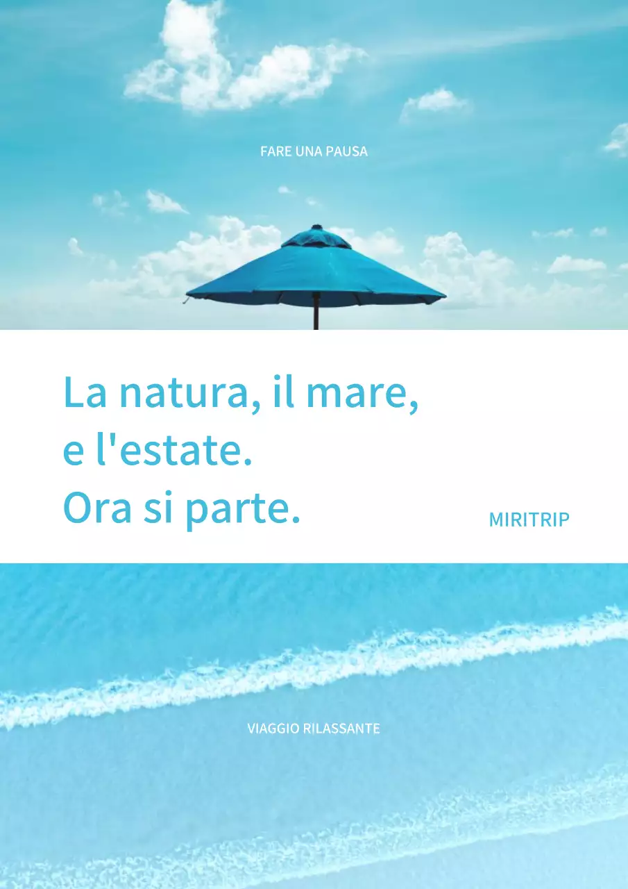 Promuovere un semplice viaggio estivo in blu
